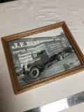 antique framed photo of antique truck