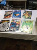 six piece Superman comic books