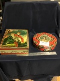 Vintage two piece shortbread tins