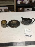 three piece miscellaneous silver plate items