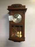Antique Oak Tall Case Wall clock complete but needs a part put back on