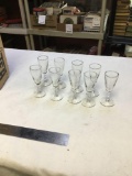 vintage glass cordials nine piece
