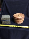 Two piece containers one woven