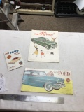 vintage 2pc. Ford dealer brochures and 1953 Ford motor car manual in excellent shape