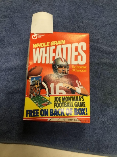 vintage 1992 sealed Wheaties box with Joe Montana on Front