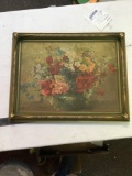 vintage batwing framed floral picture frame in good condition
