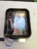 Metal coat tray with lady and hat drinking soda