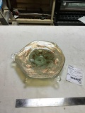 vintage Italian art glass bowl with gold swirl design