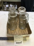 Group of four piece vintage atlas and kerr canning jars