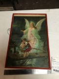 vintage color print of guardian angel
