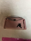 Vintage 50s child?s pink purse with poodle dog
