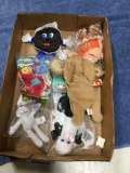 box of miscellaneous collectible stuffy?s including Teletubbies