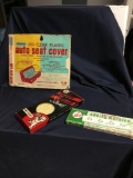 Box of vintage 50s general store items
