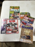 vintage box of car magazines