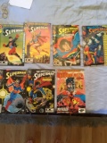 Group of seven miscellaneous Superman DC comics