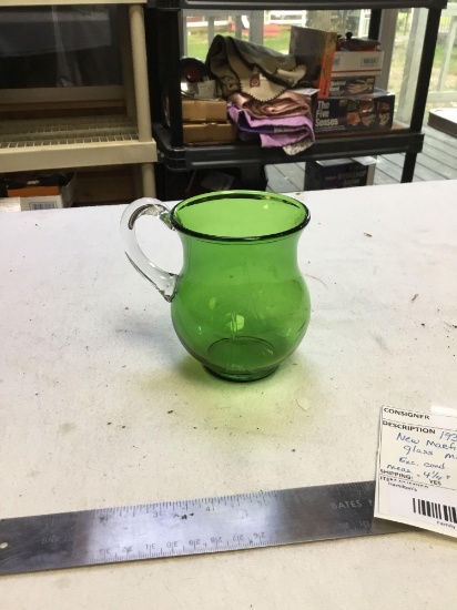 1930 nw Marysville green glass mug with handle