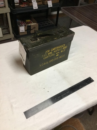 vintage metal ammo box