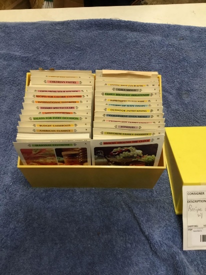 vintage recipe card holder with recipes