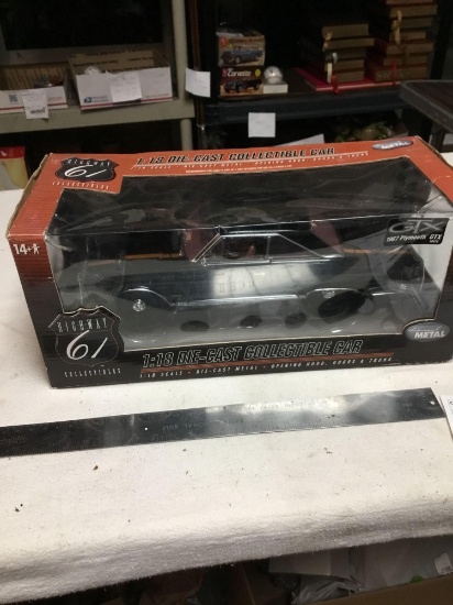 vintage Highway 61 1967 Plymouth GTX diecast car inbox