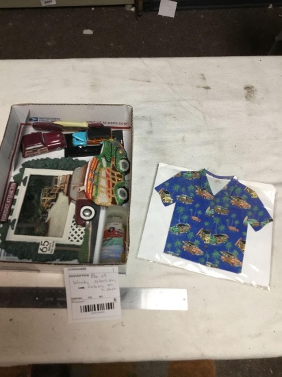 box of woody collectibles includes small T-shirt