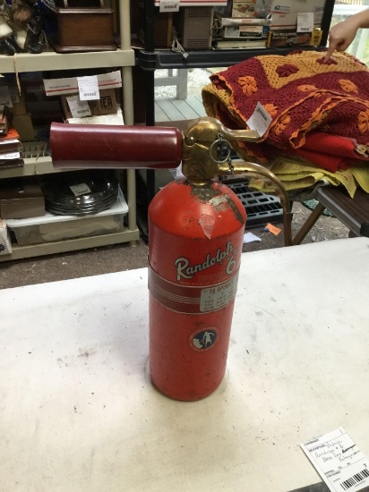 vintage Randolph No.6 brass fire extinguisher