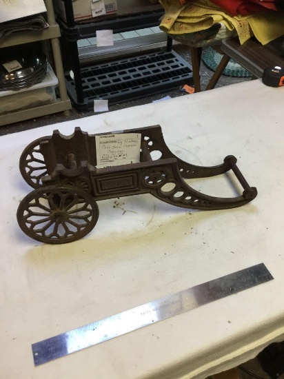 large vintage cast iron cannon carriage