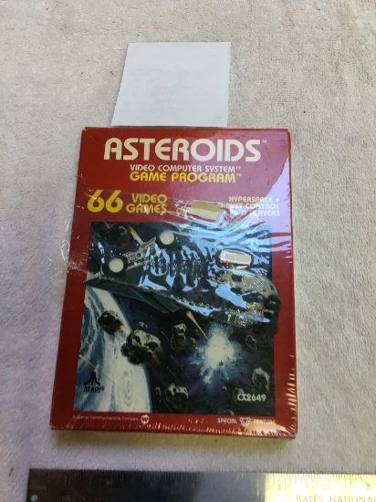 vintage Atari video game asteroids with instructions in box