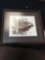 vintage signed and framed Berghoff print harbor scene