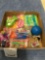 box of various early 1990s, fast food, toy giveaways