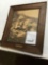 vintage oak frame, print of Arabian guard on horseback