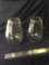 Vintage two piece glass lantern shades