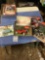 box of old magazines, model, teetimes, and antique automobile 1970s