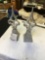 pair of large metal bookends