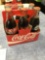 vintage, six piece Coca-Cola glass bottles with carrying case for miscellaneous advertisements