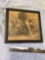 vintage framed print from 1868 Rome painting of some god
