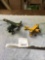vintage two piece metal and wood biplanes