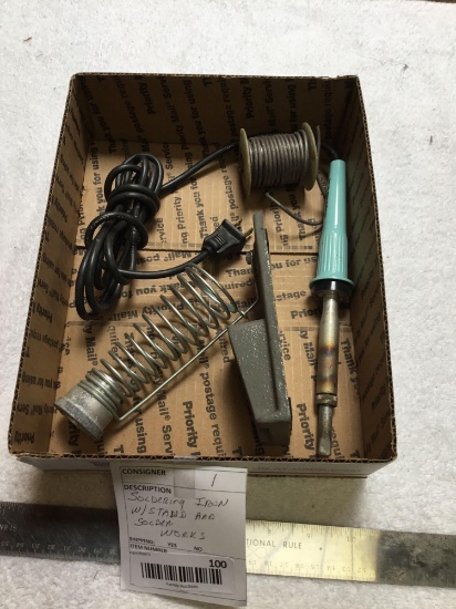 soldering iron with stand and solder works