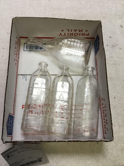 vintage, four-piece nursing bottles