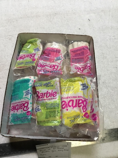 vintage 1992 group of McDonald?s Barbie giveaway toys, sealed