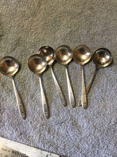 vintage, six piece community plate, spoons