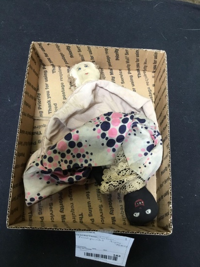 vintage handpainted, topsy, Turvey doll