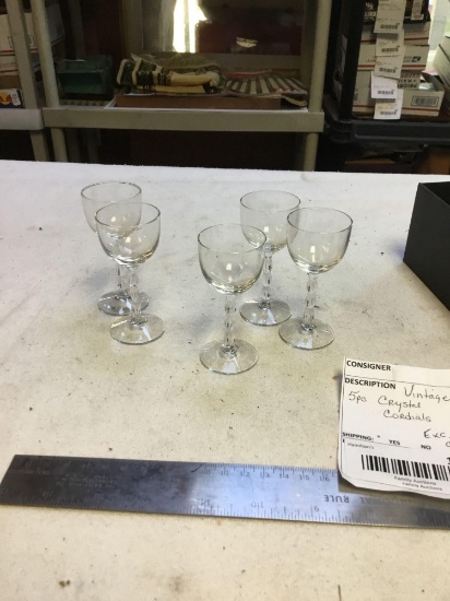 vintage five piece crystal cordials