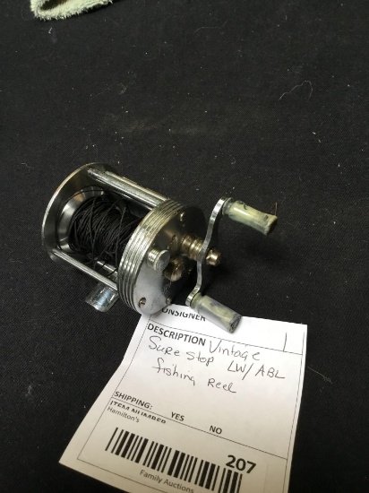 vintage sure stop fishing reel