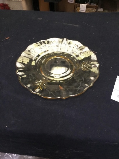1930s/40s depression, serving platter, yellow