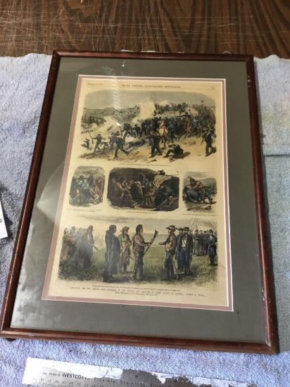 antique page from newspaper dated 11 3 1877 framed
