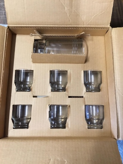 vintage princess house, crystal martini set in box