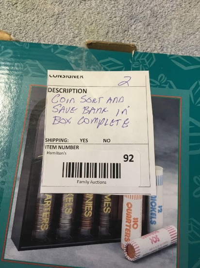 coin sort, and save bank inbox complete