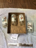 vintage Saturday evening post 4pc. drinking glasses excellent shape