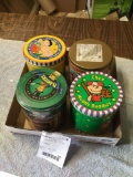 four piece, collectible, tins, one sealed