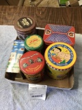 Group of collectible tins, some sealed